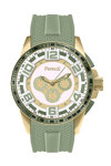 FERENDI Rebel Gold Light Green Rubber Strap