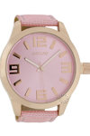 OOZOO XXL Τimepieces Rose Gold Pink Fabric Strap