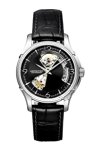 HAMILTON Jazzmaster Open Heart Automatic Black Leather Strap