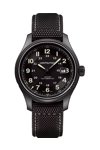 HAMILTON KHAKI TITANIUM Field Automatic Black Canvas Strap