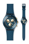 SWATCH IRONY Ardoise Aluminium Blue Rubber Strap