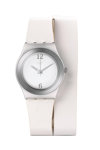 SWATCH Irony Ladies Medium TriLooper White Leather Strap