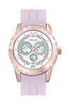 DECERTO Flirty Ladies Rose Gold Alloy Purple Rubber Strap