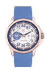 DECERTO Lovish Ladies Rose Gold Alloy Blue Rubber Strap