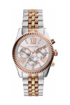 Michael KORS Lexington Chrono Τri Tone Stainless Steel Bracelet