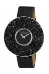 Jacques LEMANS La Passion Crystals Black Leather Strap