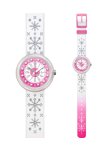 Flik Flak Treasure Special Winter Collection Fuchsia & White Fabric Strap