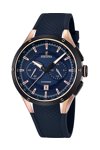 FESTINA Multifunction Mens Rose Gold Black Rubber Strap