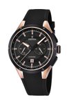 FESTINA Multifunction Mens Rose Gold Black Rubber Strap