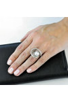 Ring 18ct White Gold with Diamonds and Pearl SAVVIDIS (No 56)