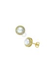 Earrings 14ct gold with Pearl and Zircon