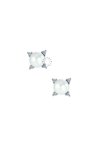 Earrings 14ct white gold with Pearl and Zircons by FaCaDoro
