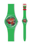 SWATCH Floralia Choupette Green Silicone Strap