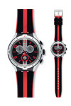 SWATCH Xlite Stripes Black & Red Silicone Strap