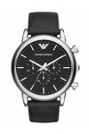 Emporio ARMANI Chronograph Black Leather Strap