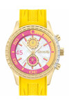 DECERTO Ice-Lolly Gold Alloy Yellow Rubber Strap