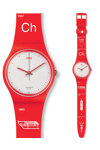 SWATCH SCHWIIZITUDE Red Silicone Strap