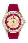 DECERTO Royal Gold Alloy Bordeaux Rubber Strap