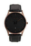 DUKUDU Pauline Rose Gold Black Leather Strap