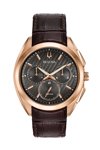 BULOVA Curv Chronograph Brown Leather Strap