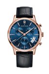 CLAUDE BERNARD Sophisticated Classics Chronograph Black Leather Strap