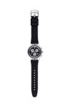 SWATCH Time To Swatch Eleblack Chronograph Black Silicone Strap