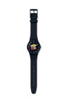 SWATCH Patchwork Black Silicone Strap