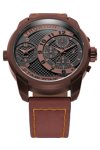 THORTON Vidar Dual Time Chronograph Brown Leather Strap