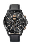 CATERPILLAR Boston Chronograph Black Leather Strap