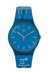 SWATCH Petits Batons Blue Silicone Strap