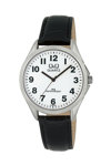 Q&Q Ladies Black Leather Strap