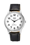 Q&Q Watch Black Leather Strap