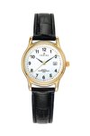 CERTUS Women Black Leather Strap