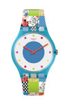 SWATCH Brit-In Quilted Time Multicolor Silicone Strap