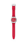 SWATCH Time To Swatch Rouge De Bienne Chronograph Red Silicone Strap