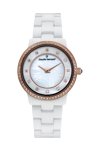 CLAUDE BERNARD Dress Code Crystals White Ceramic Bracelet