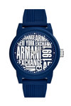 ARMANI EXCHANGE Mens Blue Silicone Strap