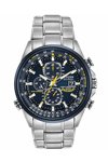 CITIZEN Eco-Drive Radio Controlled World Chronograph A-T Silver Stainless Steel Bracelet