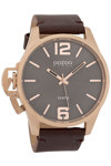 OOZOO Steel Brown Leather Strap