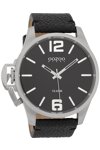 OOZOO Steel Black Leather Strap