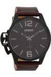 OOZOO Steel Brown Leather Strap