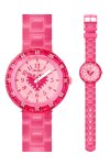 FLIK FLAK Open Heart Fuchsia Plastic Strap