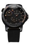 THORTON Horik Dual Time Black Leather Strap