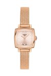 TISSOT T-Lady Lovely Square Diamonds Rose Gold Stainless Steel Bracelet