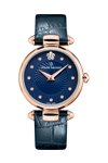 CLAUDE BERNARD Dress Code Crystals Blue Leather Strap