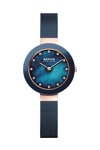 BERING Ceramic Swarovski Blue Stainless Steel Bracelet