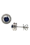 Earrings 18ct White Gold SAVVIDIS with Diamonds and Sapphire