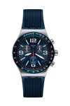 SWATCH Blue Grid Chronograph Blue Rubber Strap