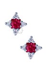 Earrings 18ct White Gold SAVVIDIS with Diamonds and Ruby