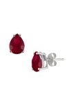 Earrings 14ct White Gold SAVVIDIS with Rubies